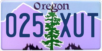 OR license plate 025XUT