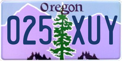 OR license plate 025XUY