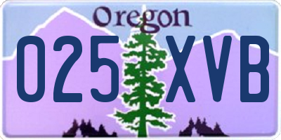 OR license plate 025XVB
