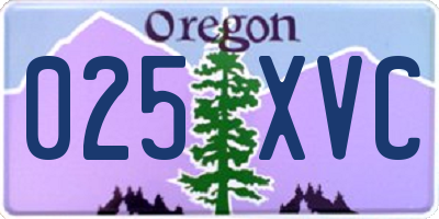 OR license plate 025XVC