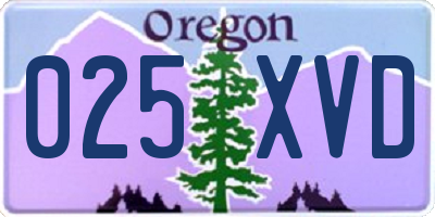 OR license plate 025XVD