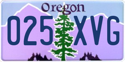 OR license plate 025XVG