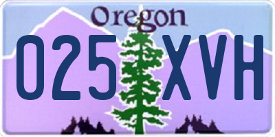OR license plate 025XVH