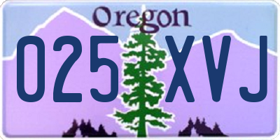 OR license plate 025XVJ