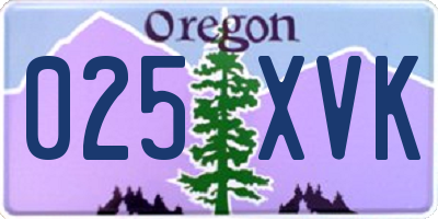OR license plate 025XVK