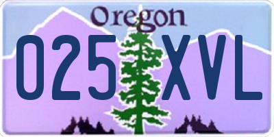 OR license plate 025XVL
