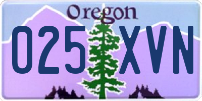 OR license plate 025XVN
