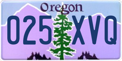OR license plate 025XVQ