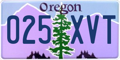 OR license plate 025XVT