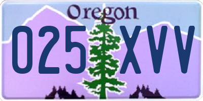 OR license plate 025XVV