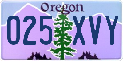 OR license plate 025XVY