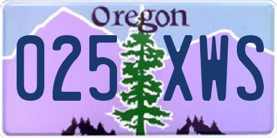 OR license plate 025XWS