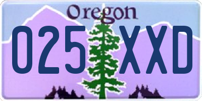 OR license plate 025XXD