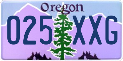 OR license plate 025XXG