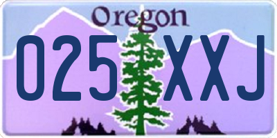 OR license plate 025XXJ