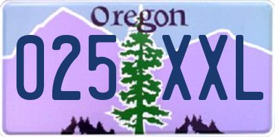 OR license plate 025XXL