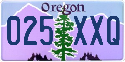 OR license plate 025XXQ
