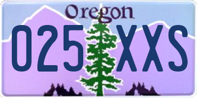 OR license plate 025XXS