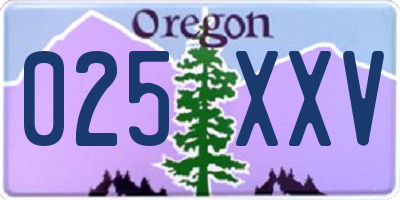 OR license plate 025XXV