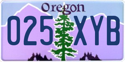 OR license plate 025XYB