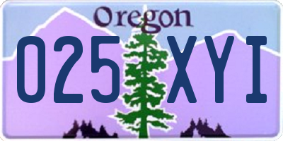 OR license plate 025XYI