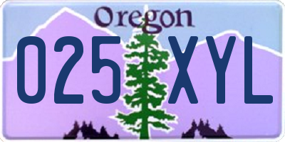 OR license plate 025XYL