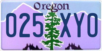 OR license plate 025XYO