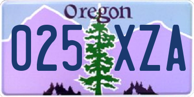 OR license plate 025XZA