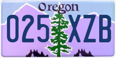 OR license plate 025XZB
