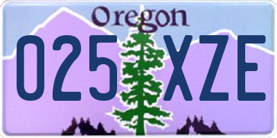 OR license plate 025XZE