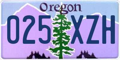 OR license plate 025XZH