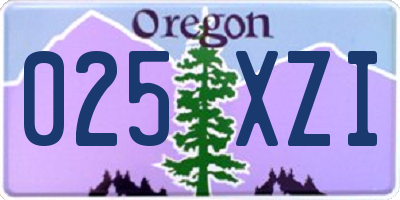 OR license plate 025XZI