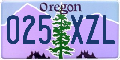 OR license plate 025XZL