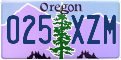 OR license plate 025XZM