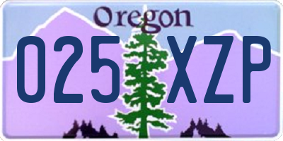 OR license plate 025XZP