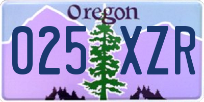 OR license plate 025XZR