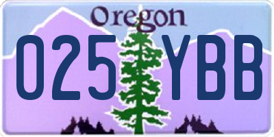 OR license plate 025YBB