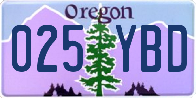 OR license plate 025YBD