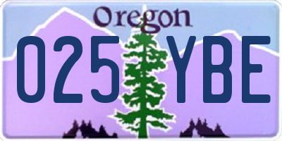 OR license plate 025YBE