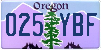 OR license plate 025YBF