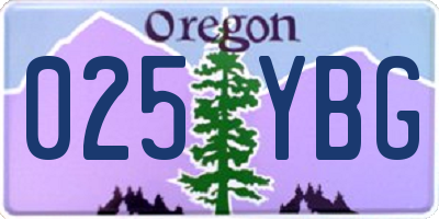 OR license plate 025YBG