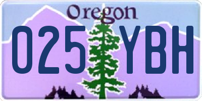 OR license plate 025YBH