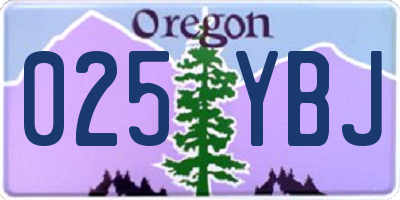 OR license plate 025YBJ