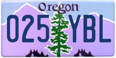 OR license plate 025YBL