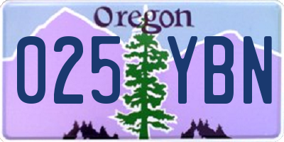 OR license plate 025YBN