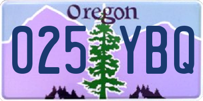 OR license plate 025YBQ