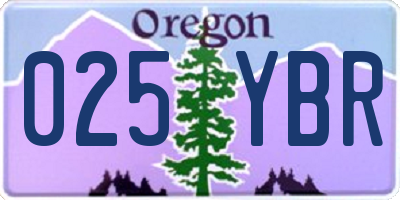 OR license plate 025YBR
