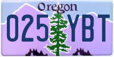 OR license plate 025YBT
