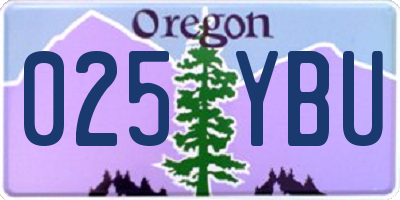 OR license plate 025YBU