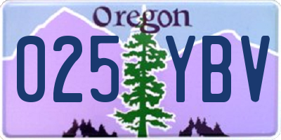OR license plate 025YBV